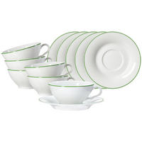 TEETASSEN MIT UNTERTASSEN Ostfriese Grün 100 ml 6er Set - Grün, Keramik (100L) - Ritzenhoff Breker