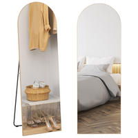 STANDSPIEGEL DE-17920 Bogenform mit Standfuß & Wandmontage Gold - Goldfarben, Glas (50/150/3.6cm) - ComfortXL