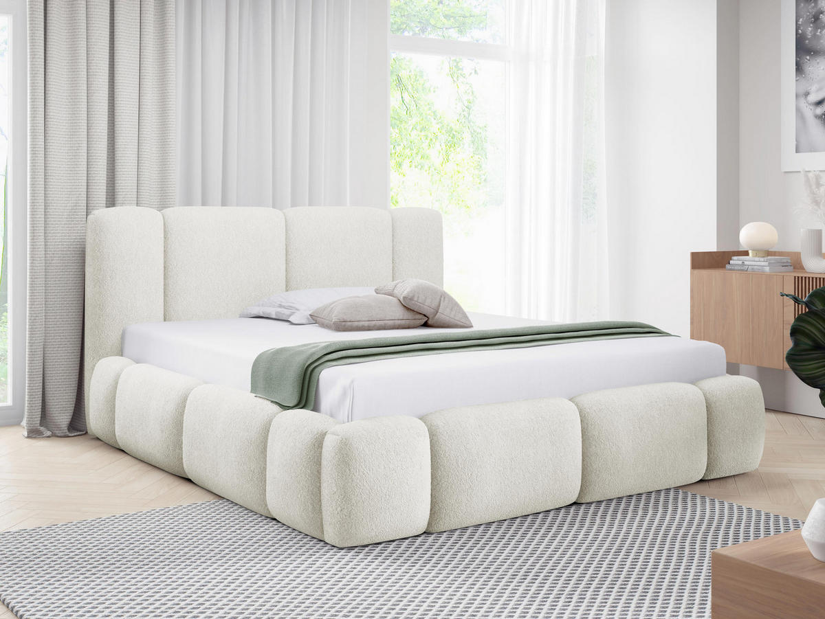 POLSTERBETT Bianco Boucle - Creme, Holz/Textil (200/200cm) - MIRJAN24