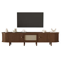 LOWBOARD im Retro-Modern Design mit Rattan-Dekor Dunkel Walnuss 180/40/40 cm XL - Eichefarben, Holz/Holzwerkstoff (180/40/40cm) - EVRYAE