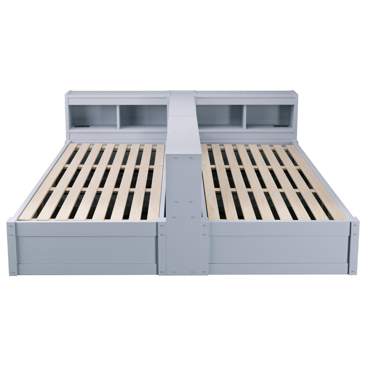STAURAUMBETT 90/180/200 cm DE-32622 mit LED Grau - Grau, Holzwerkstoff (90/200cm) - ComfortXL