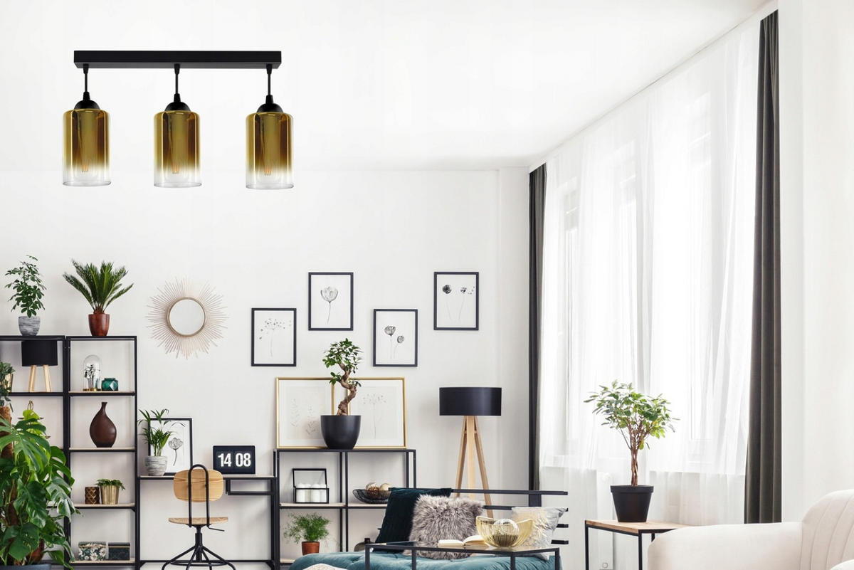 PENDELLEUCHTE GRAF - Transparent/Goldfarben, Glas/Metall (10/65/80cm) - kiki design