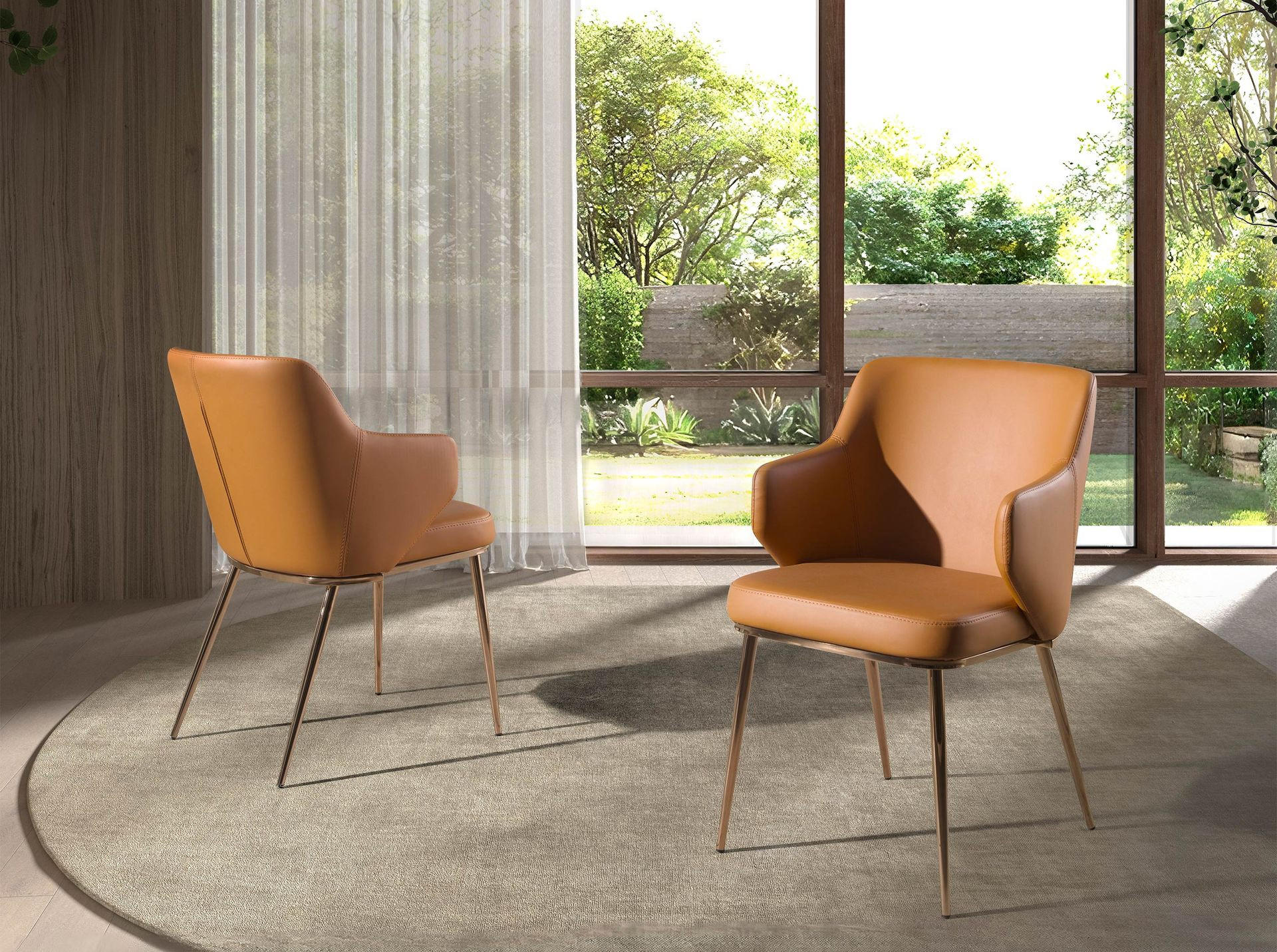 Thumbnail - Angel Cerda Stuhl, Braun, Leder, Echtholz, 1-Sitzer, Freiform, 51x80x62 cm, Esszimmer, Stühle, Esszimmerstühle, Armlehne...