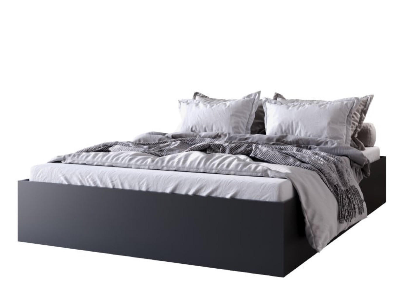 BETT Schwarz MOND Mit Bettkasten 160x200 cm - Schwarz, Textil (160/200cm) - Sepro Meble