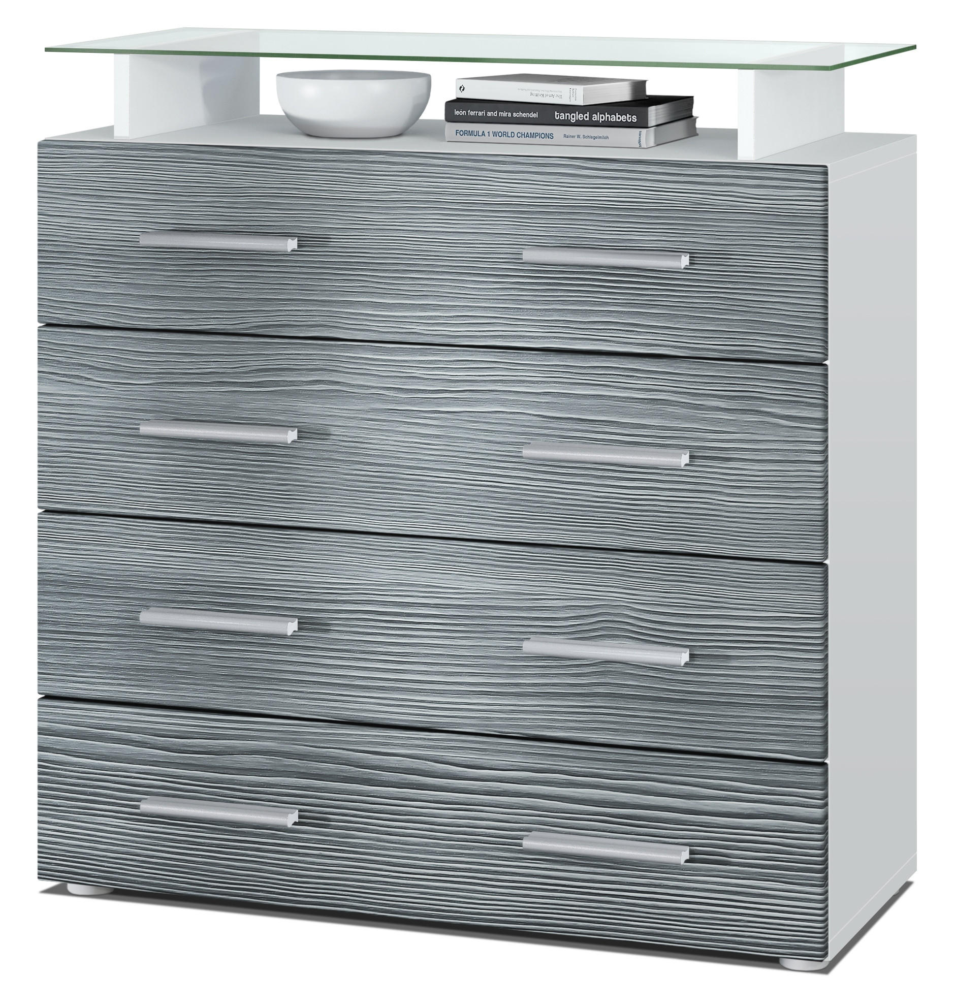 Vladon Kommode Anthrazit 76x81x35 cm