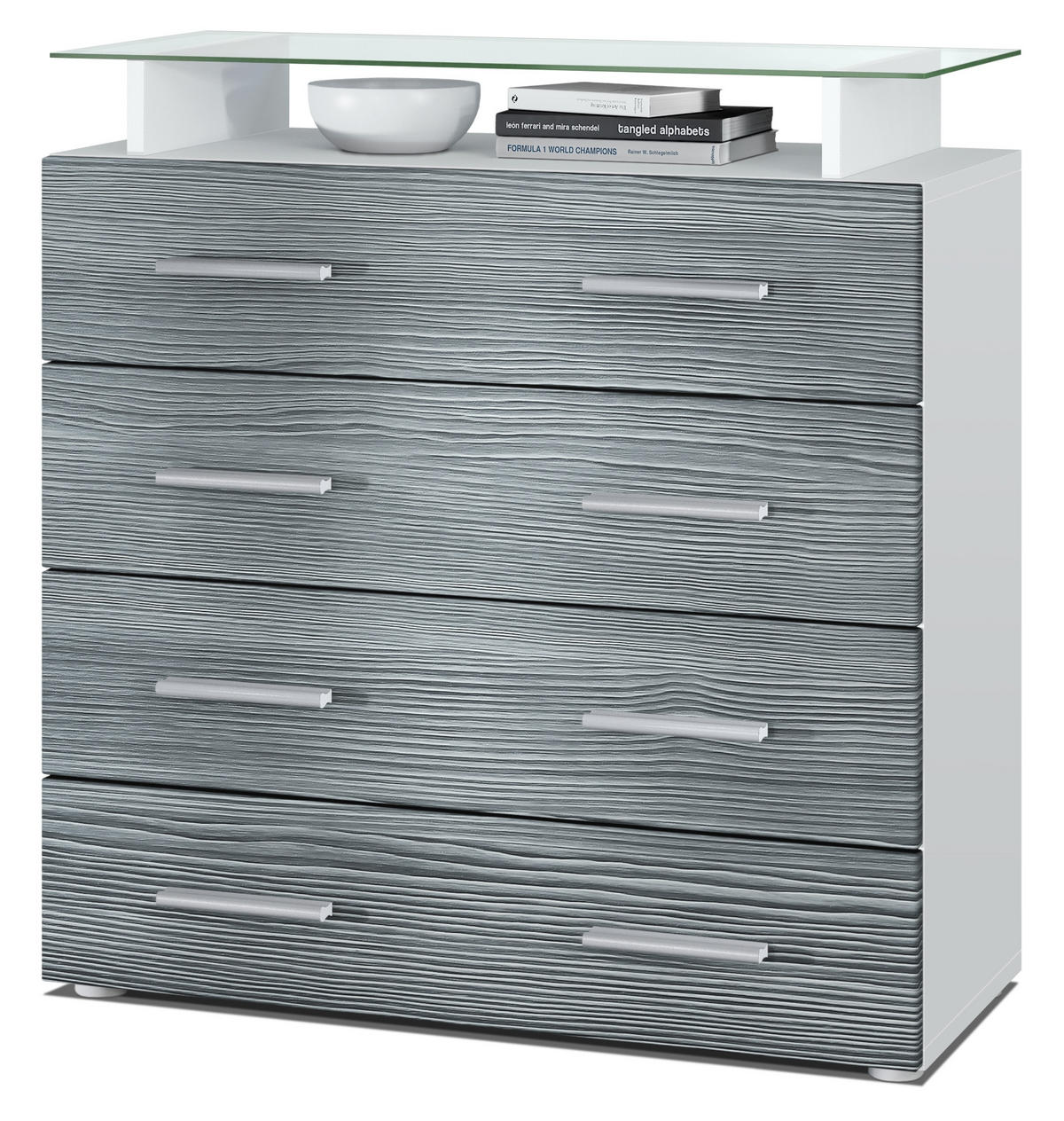 KOMMODE Pavos Avola-Anthrazit - Anthrazit, Holzwerkstoff (76/81/35cm) - Vladon