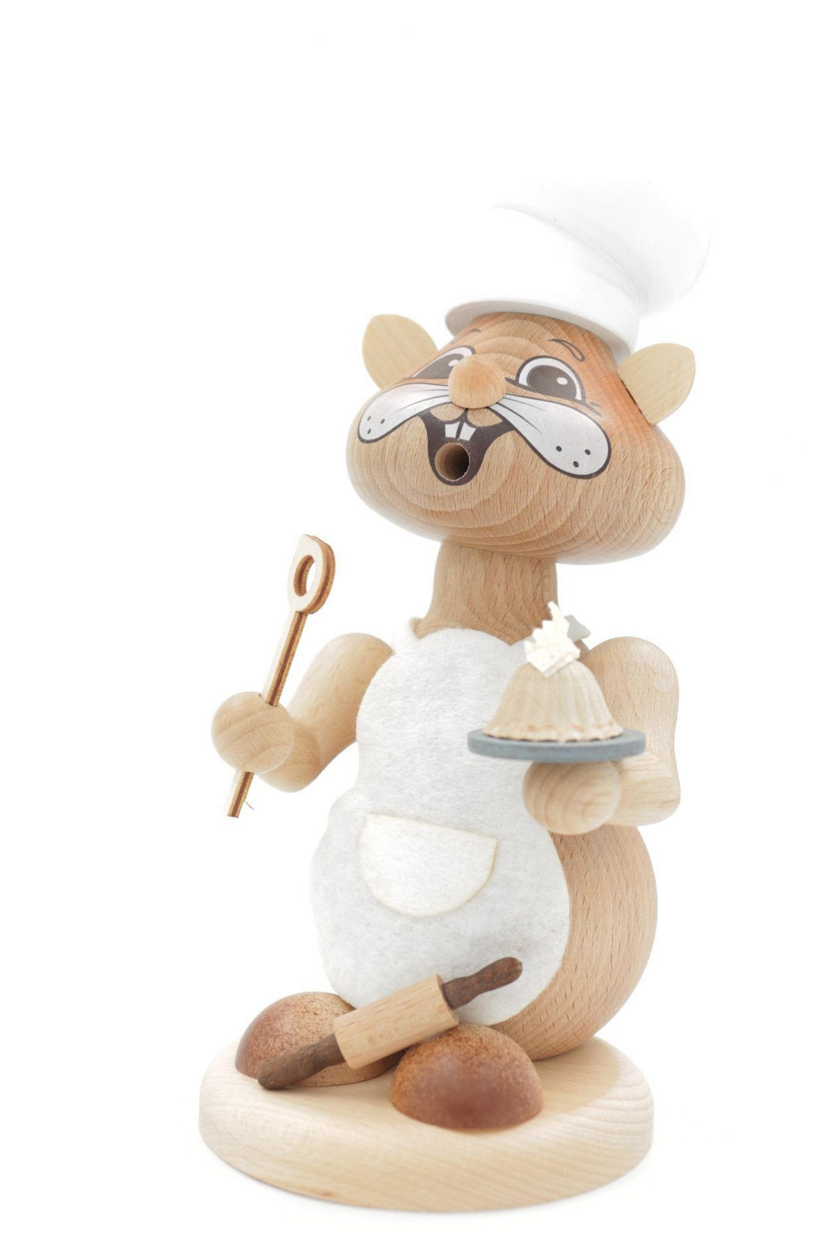 RAUCHFIGUR Hamster Bäcker 18 cm - Multicolor, Holz (12/18/0.1cm)