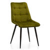 STUHL CHIC gespolsterter mit Steppung - olive - Samt Velours - Schwarz/Olivgrün, Metall (50/88/47cm) - NEW HOME