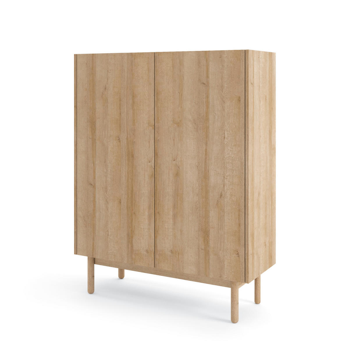 SIDEBOARD REVELSTOKE KOM3-2D Holzbeine Eiche - Eichefarben, Holz/Holzwerkstoff (97/122/37cm) - Komodee