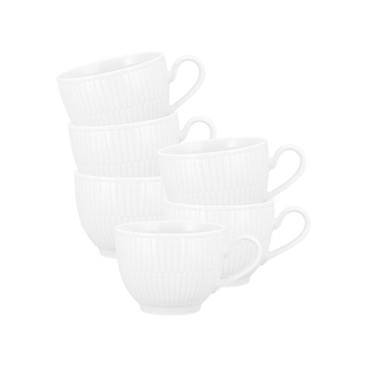 KAFFEETASSEN Amina Weiß 0,25 l 6er Set - Weiß, Keramik (0.25L) - Seltmann Weiden
