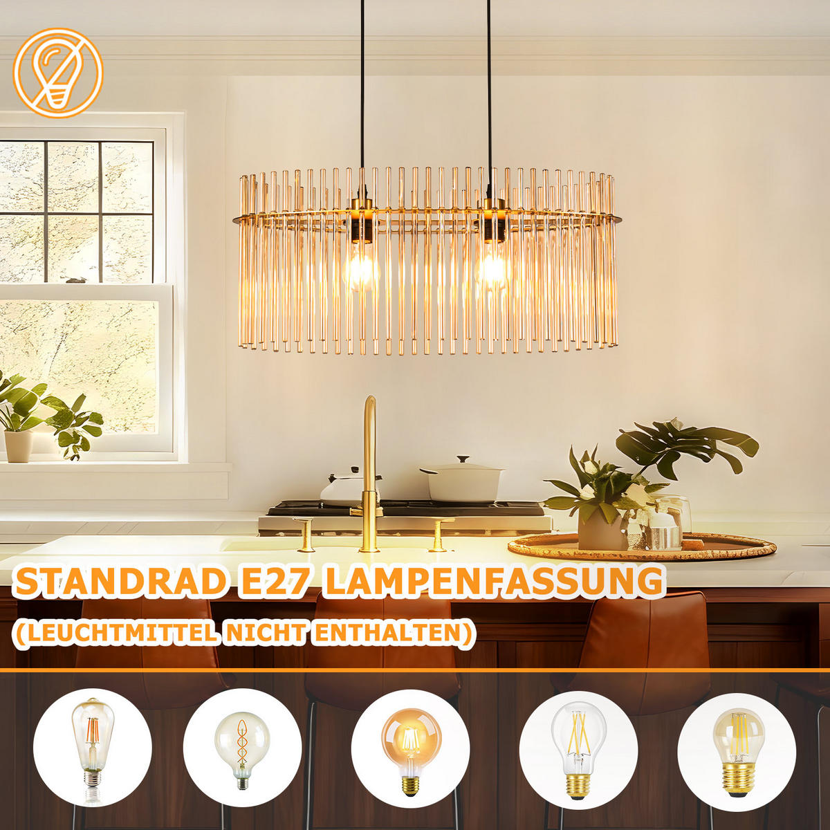 PENDELLEUCHTE Ivy 25/60/150 cm - Goldfarben, Glas (25/60/150cm) - ZMH
