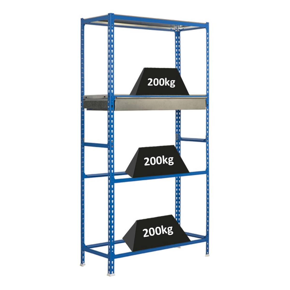 REIFENREGAL mit Schubfach und Ablagefläche Metal Shark NO.3 HxBxT 200 x 100 x 40 cm 12 Reifen Blau - Blau, Metall (100/200/40cm) - PROREGAL