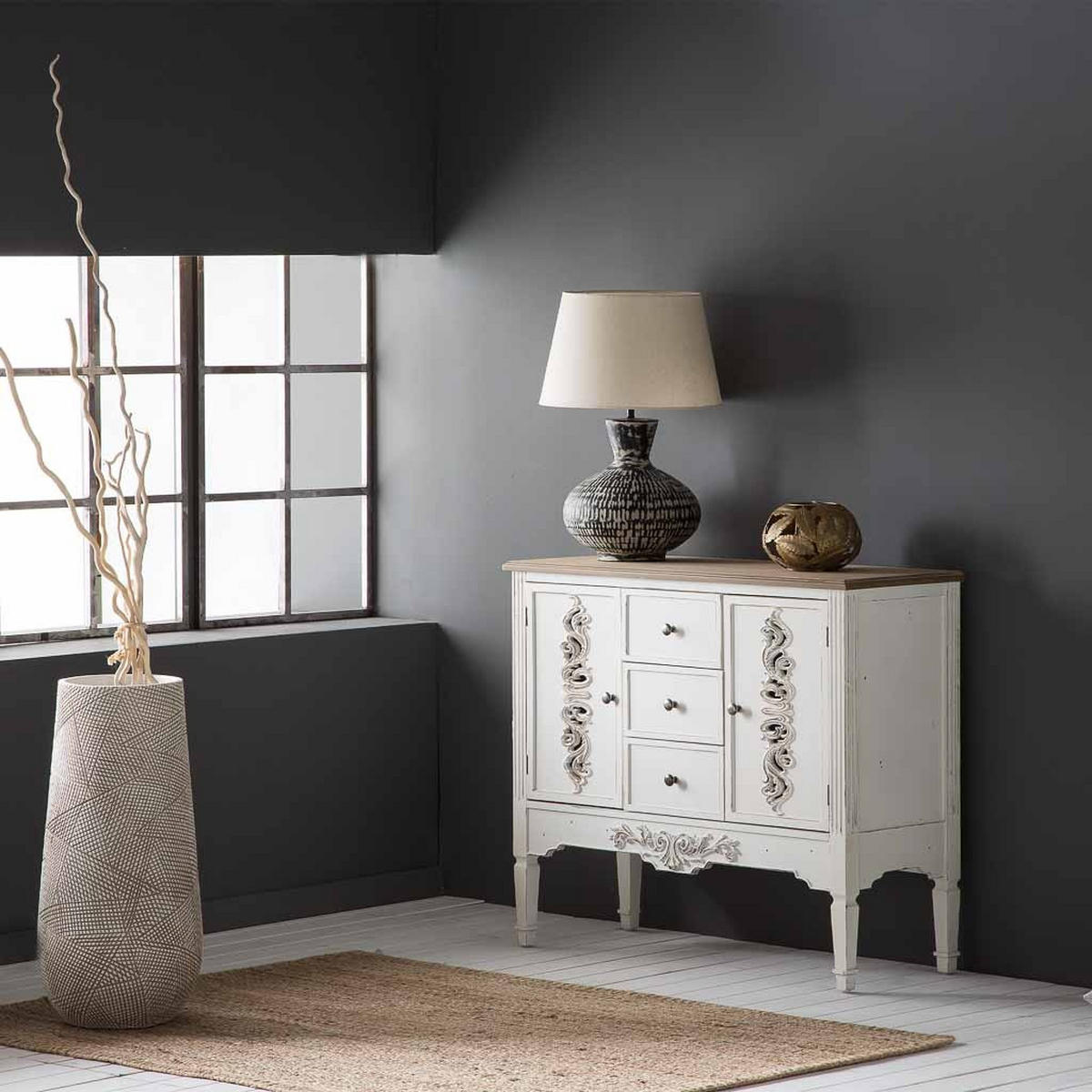 ANRICHTE aus Holz 100x40x86 cm - Weiß, Holzwerkstoff (100/86/40cm) - Wanderlust