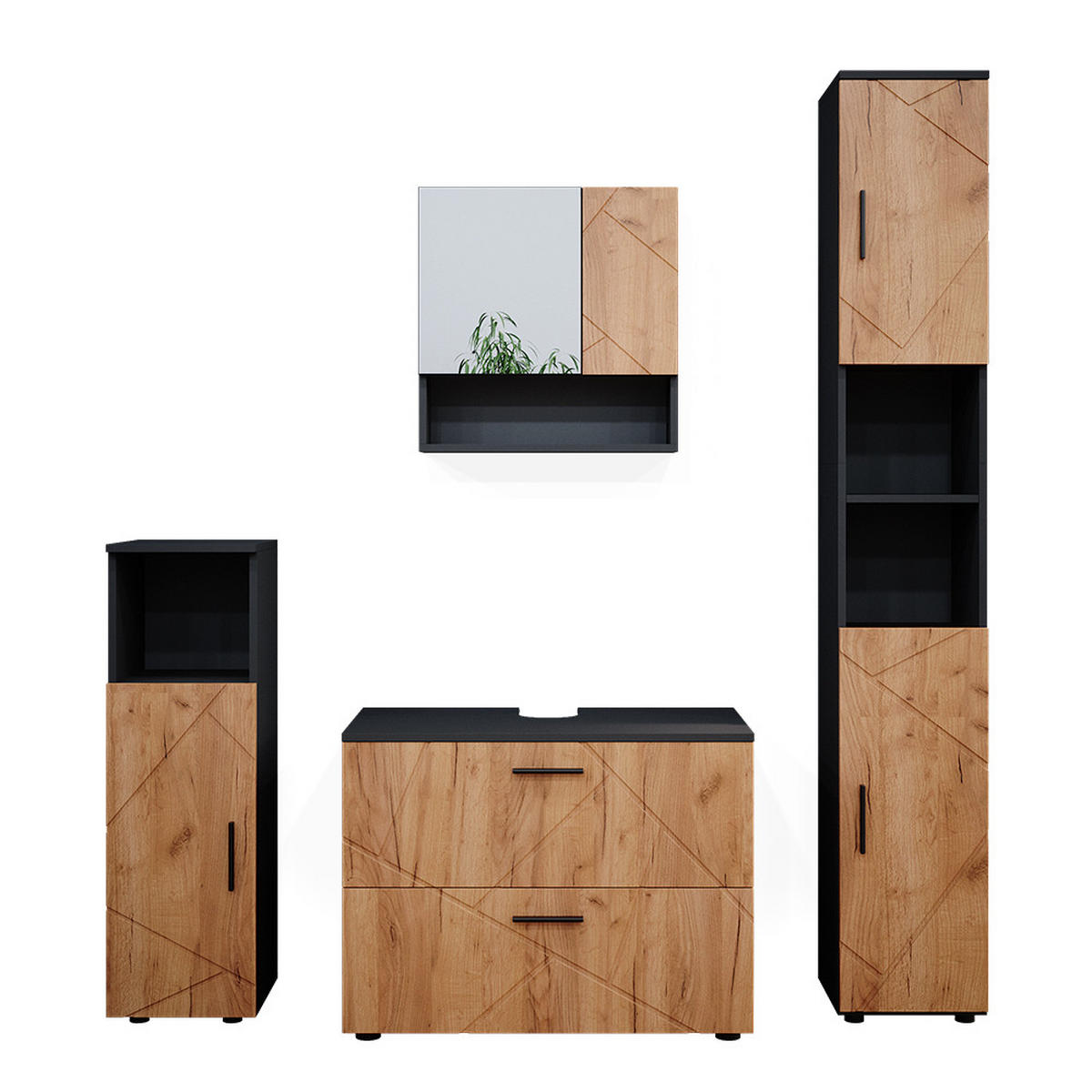 Honigeiche/Anthrazit, Holzwerkstoff (80/58/41cm) - Vicco