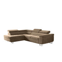 ECKSOFA mit Schlaffunktion und Bettkasten ATOM Hellbraun Links - Hellbraun, Holz/Textil (202/275cm) - Kaiser Möbel