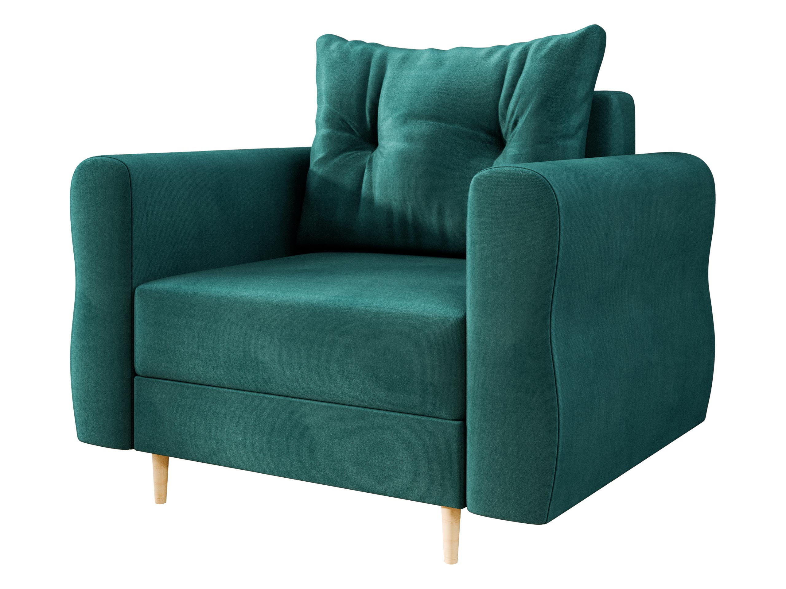 SESSEL Zako - Türkis/Naturfarben, Holz/Textil (106/85/77cm) - MIRJAN24