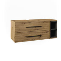 WASCHBECKENUNTERSCHRANK Beatrice, Artisan-Eiche/Anthrazit, 100 x 40 cm mit 2 Schubladen - Anthrazit/Eiche Artisan, Holzwerkstoff (100/40/40cm) - Vicco