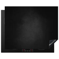 HERABDECKPLATTE - Beton - Schwarz - Grau - Strukturiert - Industriell - 65x55 - Schwarz, Kunststoff (65/55/0.2cm) - MuchoWow