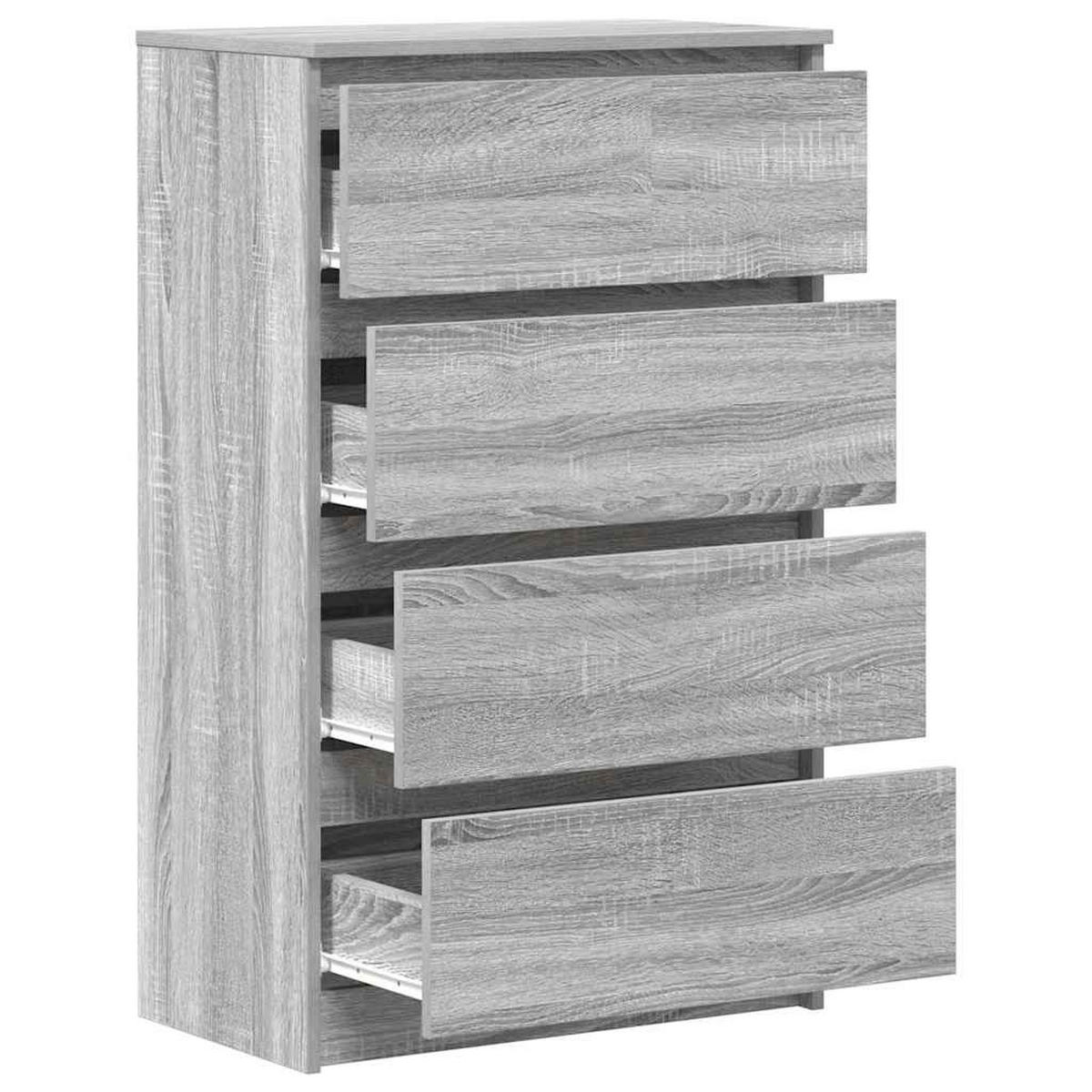 SIDEBOARDS mit 4 Schubladen 60/35/98,5 cm aus Holzwerkstoff Grau Sonoma Dekor - Silbereichenfarben, Holz (60/98.5/35cm) - vidaXL