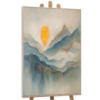 GEMÄLDE Morgendämmerung in den Wolken Schattenfugenrahmen Beige 120x80 cm - Beige, Holz (120/80cm) - YS-art gallery