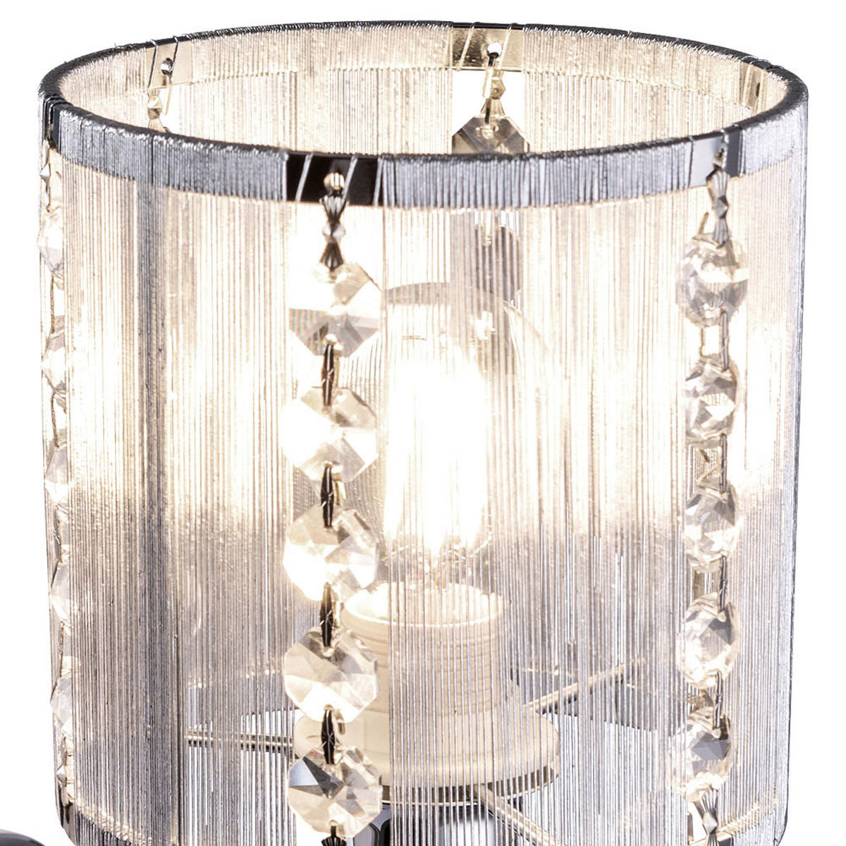 LED WANDLEUCHTE Kristalloptik Silber - Silberfarben, Metall (12/24.5/17cm) - Globo Lighting