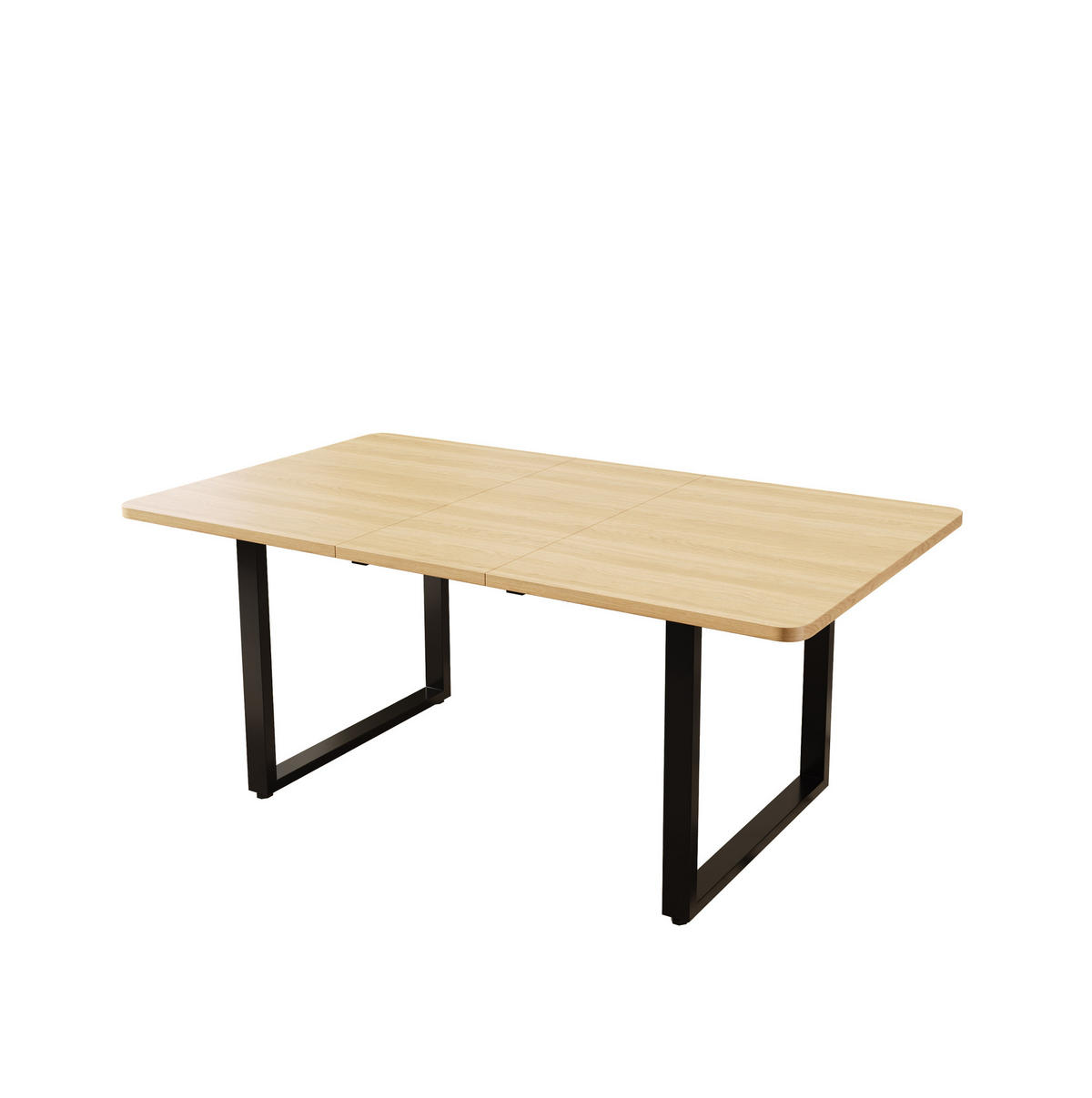 JEDÁLENSKÝ stôl 140–220/80/75 cm rozkladací pre 6–10 osôb, MDF a kovové nohy, dubová - farba duba, kompozitné drevo (220/80/75cm) - Redom