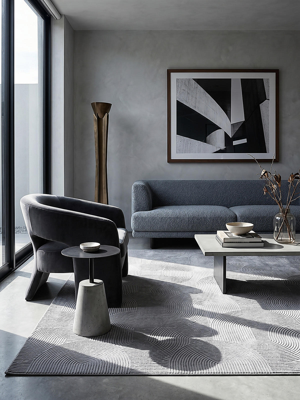 KURZFLORTEPPICH Antirutsch Geometrisch DALAR Polypropylen Grau 300 x 400 cm - Grau, Textil (300/400cm) - KADIMA DESIGN