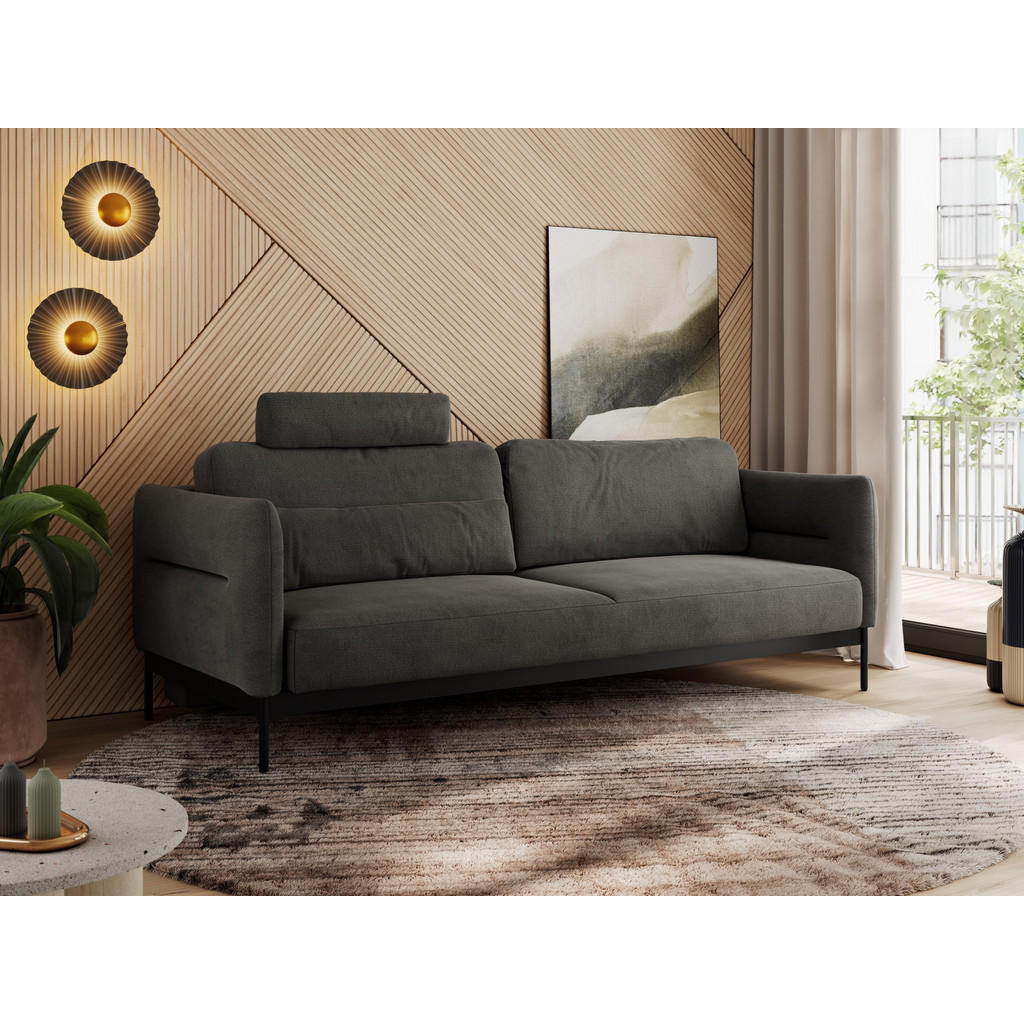 Thumbnail - MKS Sofa, Dunkelgrau, Textil, 3-Sitzer, 221x82x101 cm, Oeko-Tex®, Wohnzimmer, Sofas & Couches, Sofas, 3-Sitzer Sofas