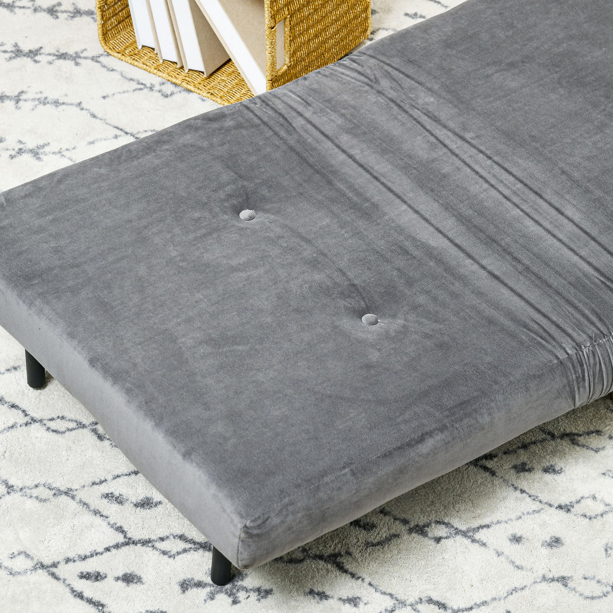SCHLAFSESSEL, Samt, Gummiholz, Grau - Grau, Textil (78/79/72cm) - HOMCOM