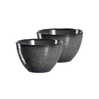 KERAMIKSCHALEN Matera Anthrazit ø 15.3 cm 2er Set - Grau, Keramik (15.3cm) - Leonardo Living
