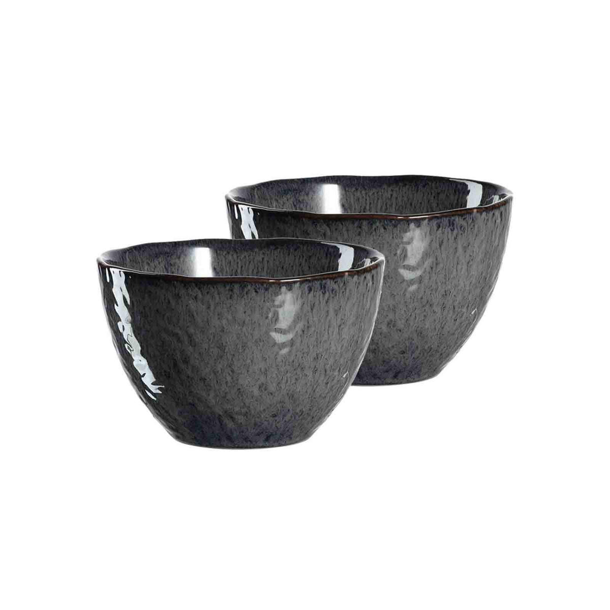 KERAMIKSCHALEN Matera Anthrazit ø 15.3 cm 2er Set - Grau, Keramik (15.3cm) - Leonardo Living