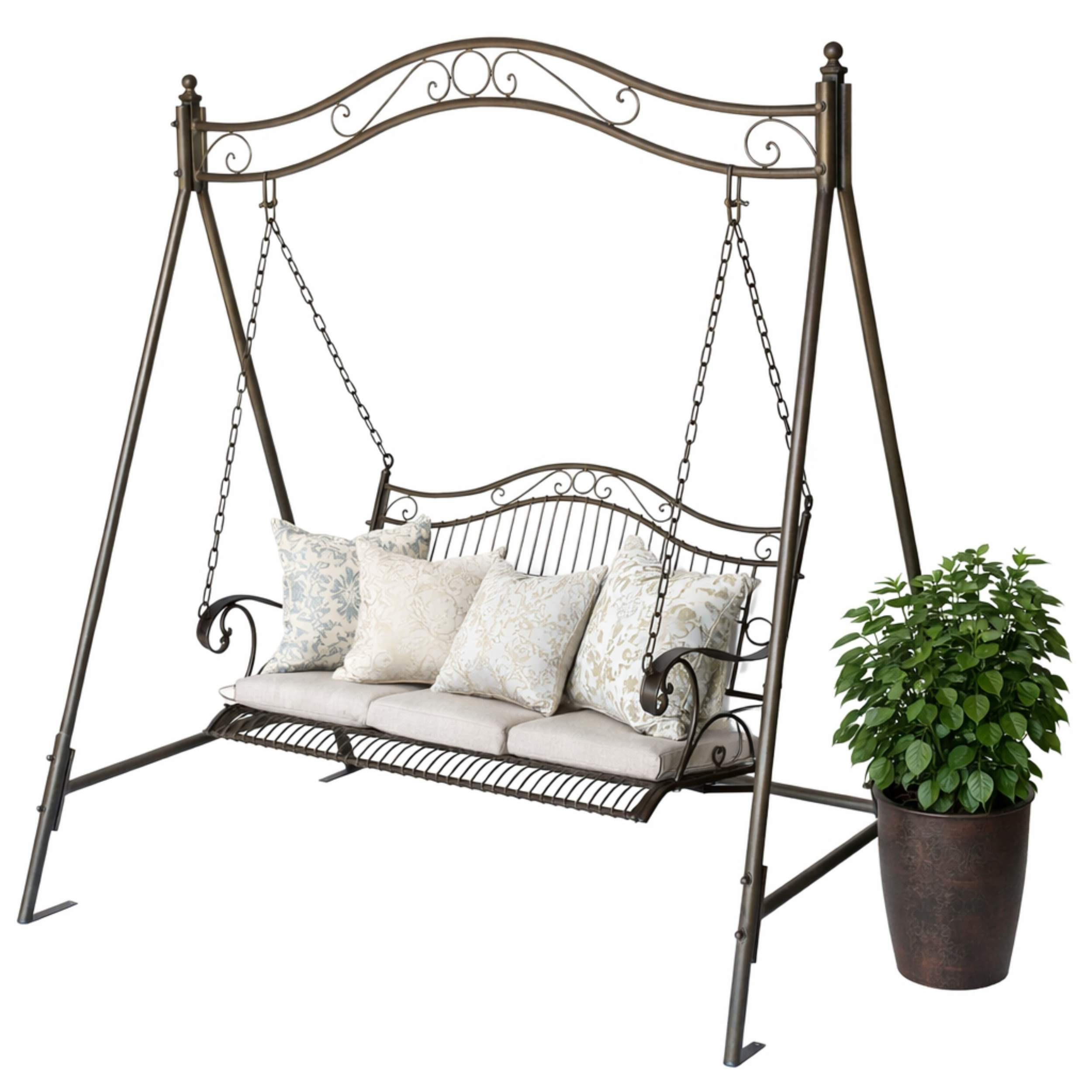 DanDiBo Hollywoodschaukel Braun 157x195x105 cm