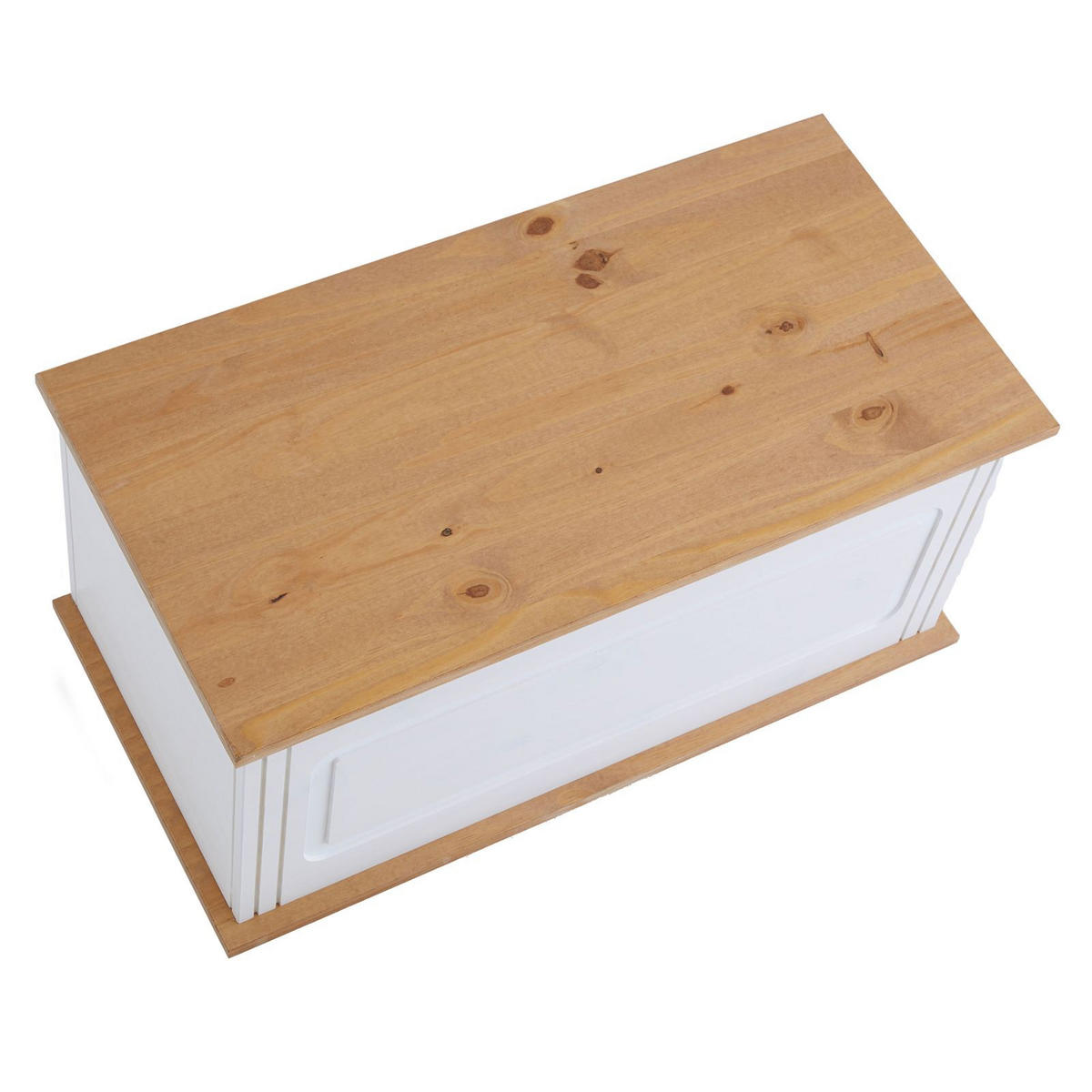 SITZTRUHE BRISTOL - Weiß/Braun, Holz (85/45/43cm) - IDIMEX