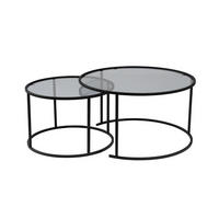 COUCHTISCHE mit Glasplatte 80/80/43 cm - Grau, Metall (80/80/43cm) - Calicosy