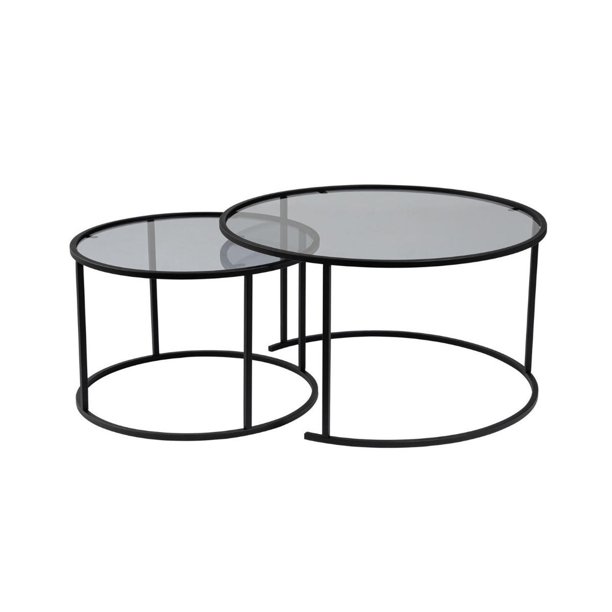 COUCHTISCHE mit Glasplatte 80/80/43 cm - Grau, Metall (80/80/43cm) - Calicosy