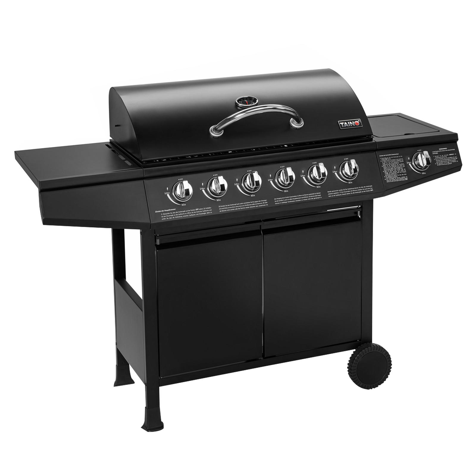 GASGRILL BASIC 6+1 - Schwarz, Metall (141/103/50cm) - TAINO