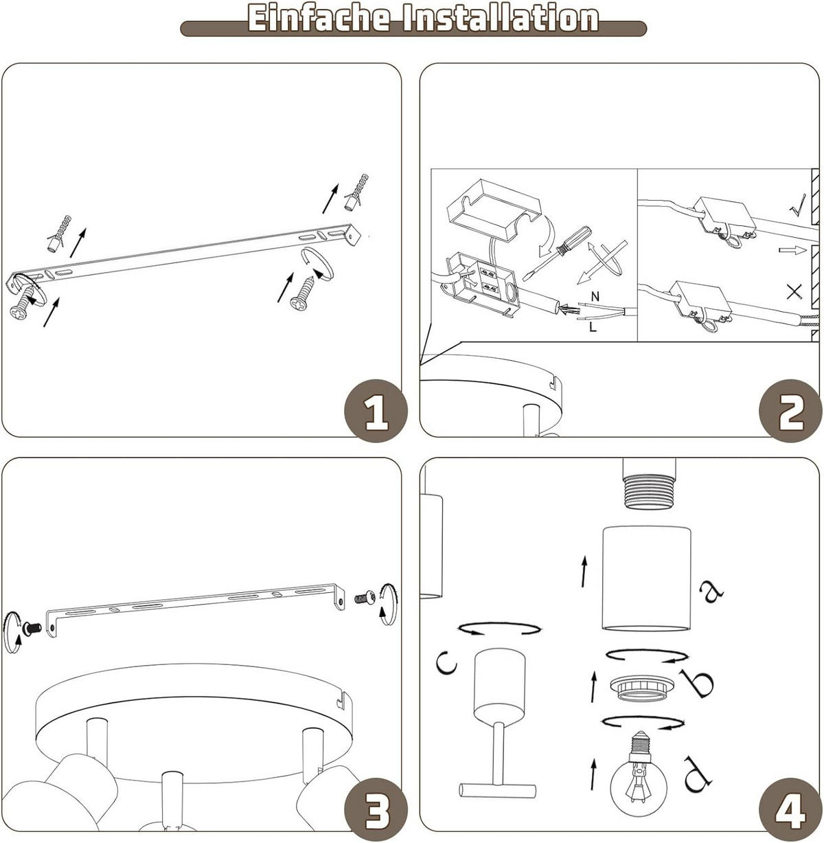 DECKENSTRAHLER Scheinrich 18/18/20 cm - Schwarz, Metall (20/18/18cm) - ZMH