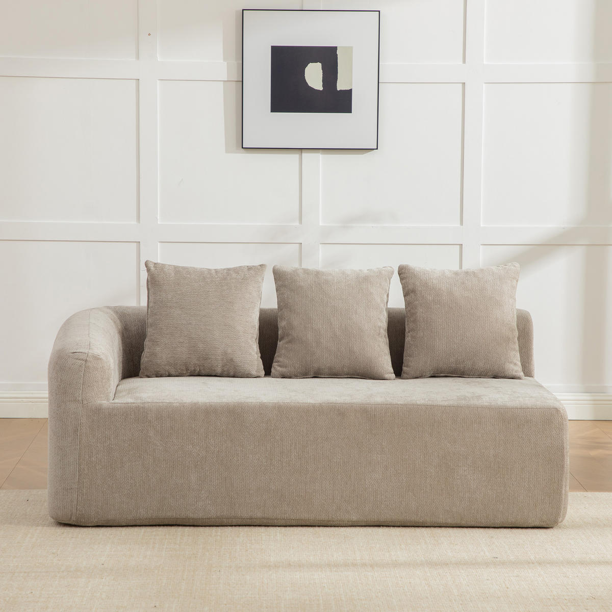 SOFAELEMENT DE-35127 linke mit Chenille-Bezug Grau - Grau, Textil (99/80.5/171.5cm) - ComfortXL