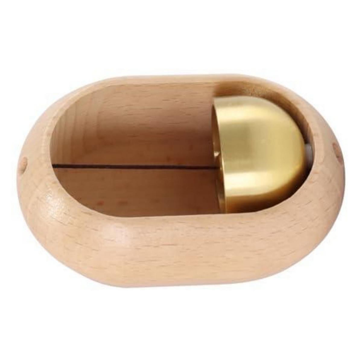 WINDSPIEL mit Glocke Holz Oval - Goldfarben, Holz (8/5/5cm)