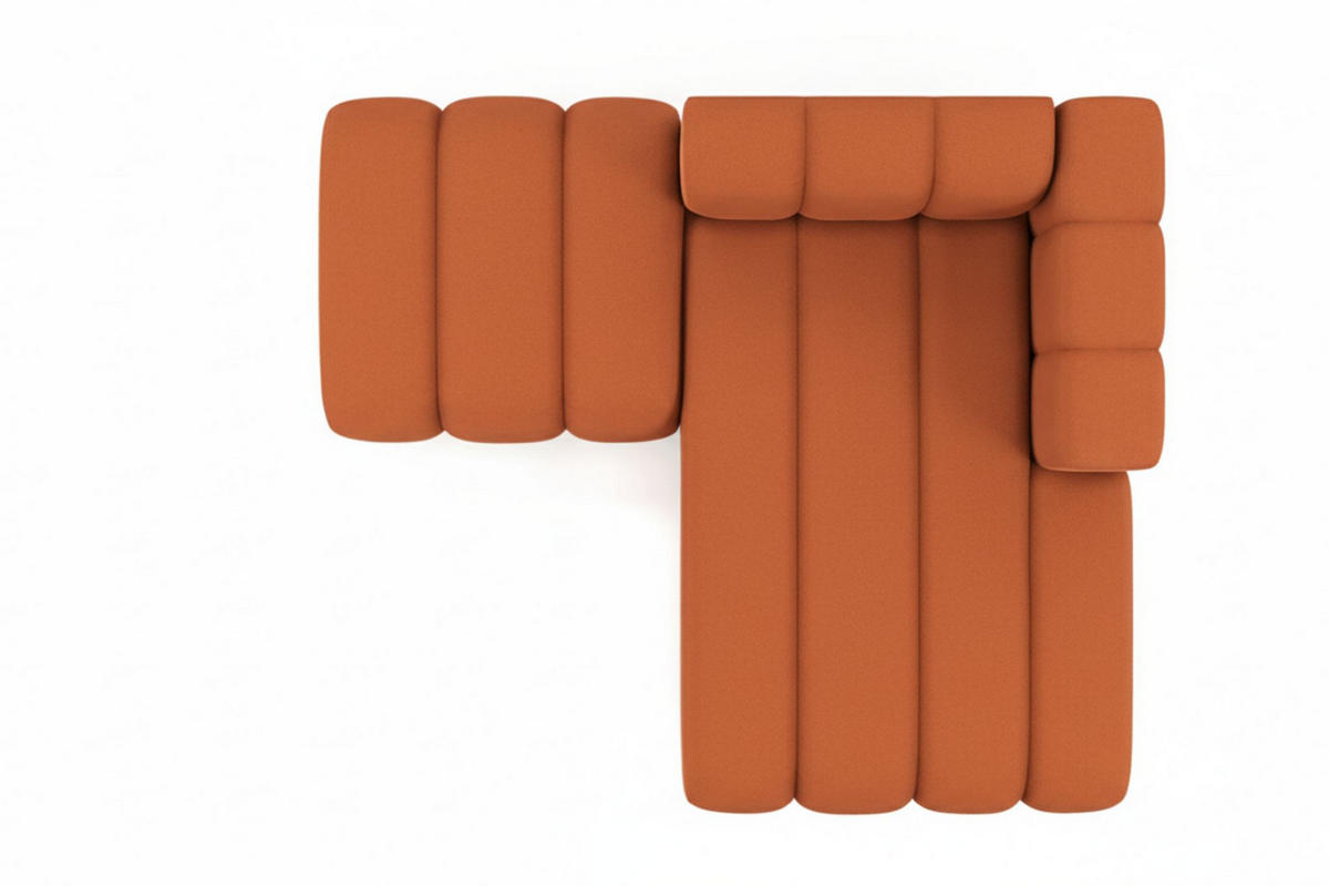 CHAISELONGUE Mit Hocker Grand, Veloursstoff Salvador, Braun, Rechts - Braun, Holz (204/179cm) - Kaiser Möbel