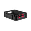 EUROBOX NextGen Color 12x30x40 cm 11 Liter Griffe rot offen, Schwarz - Rot/Schwarz, Kunststoff (30/12/40cm) - PROREGAL