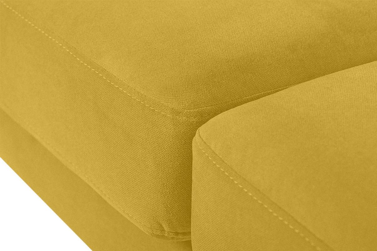 SOFA TAGIO mit Armlehnen, Gelb - Gelb/Braun, Buchenholz/Textil (153/80/84cm) - KONSIMO®
