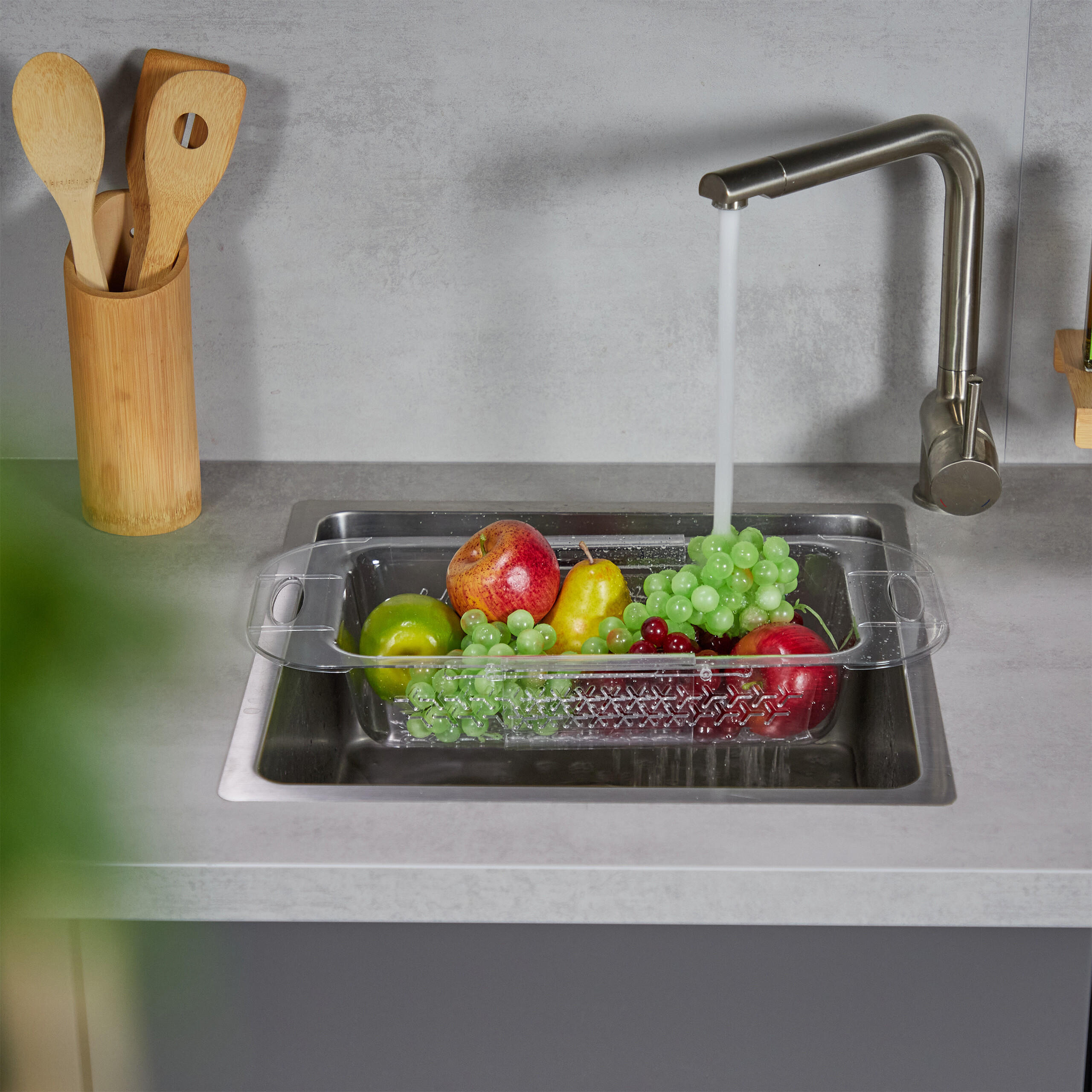 SPÜLBECKENSIEB - Transparent, Kunststoff (20cm) - Relaxdays