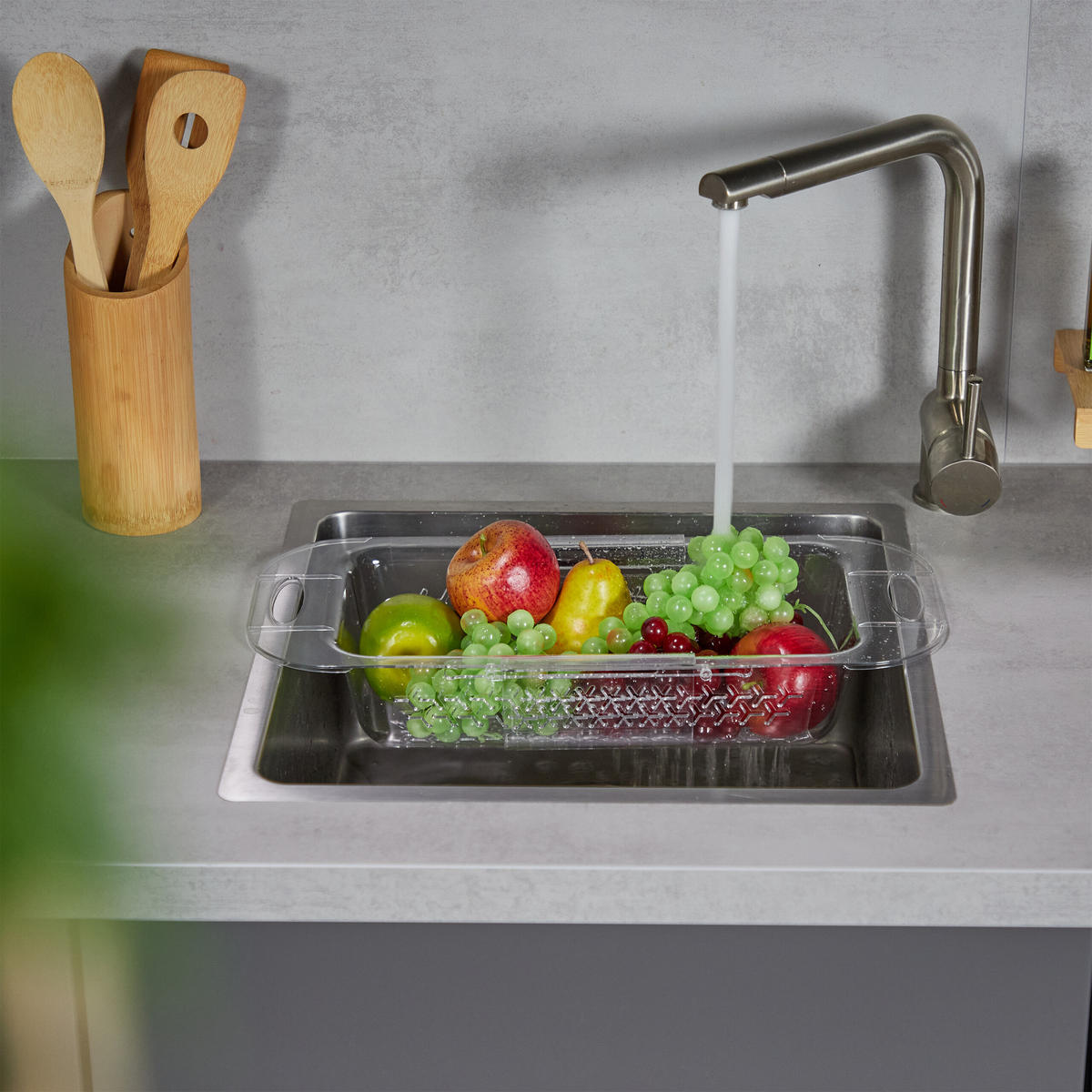 SPÜLBECKENSIEB - Transparent, Kunststoff (20cm) - Relaxdays