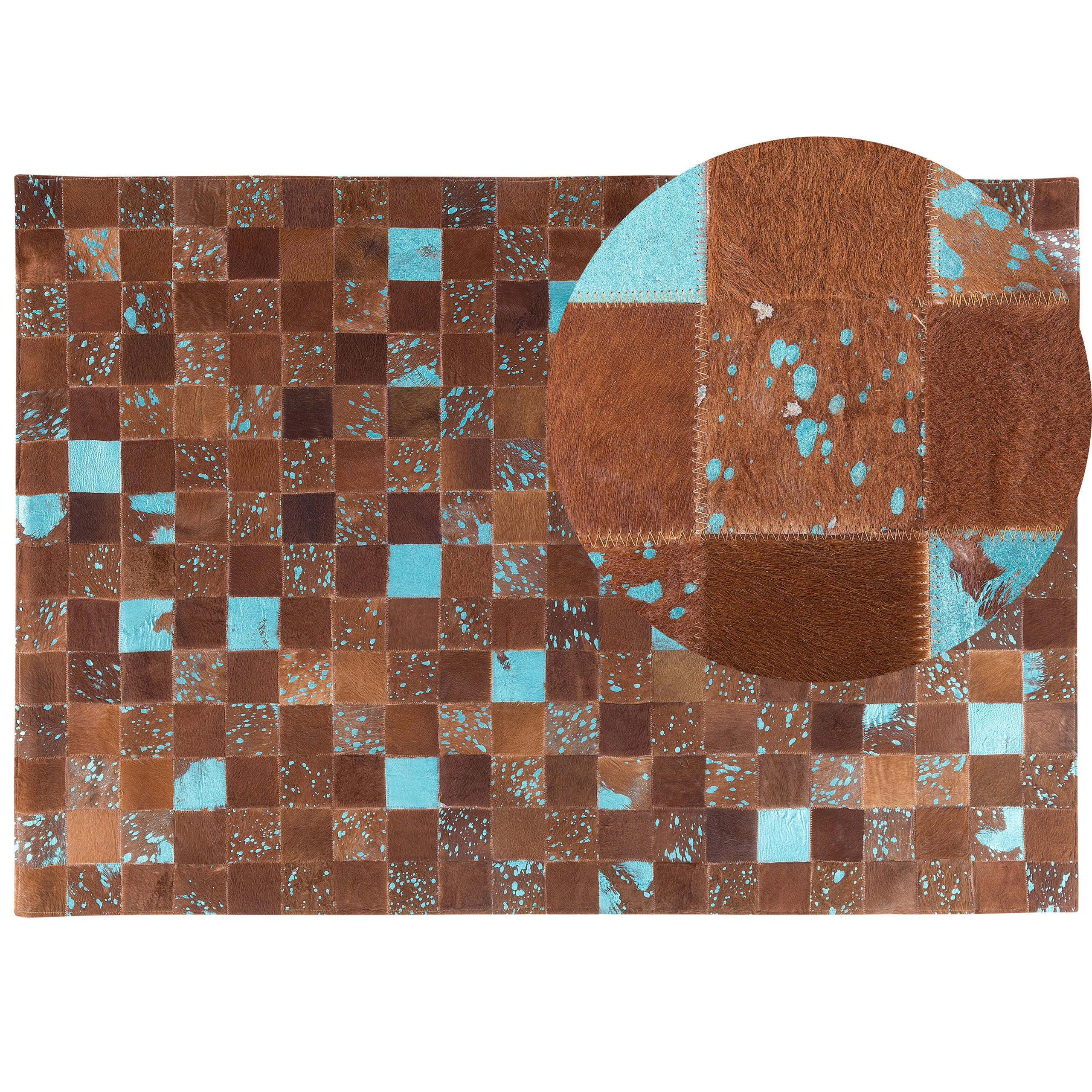 KURZFLOR-TEPPICH Aliaga 230/160 cm - Braun, Fell (160/230cm) - Beliani