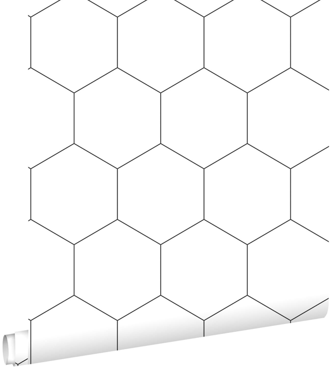 TAPETE Wabenmuster 53 cm x 10.05 m - Schwarz, Papier (53/1000cm) - ESTAhome