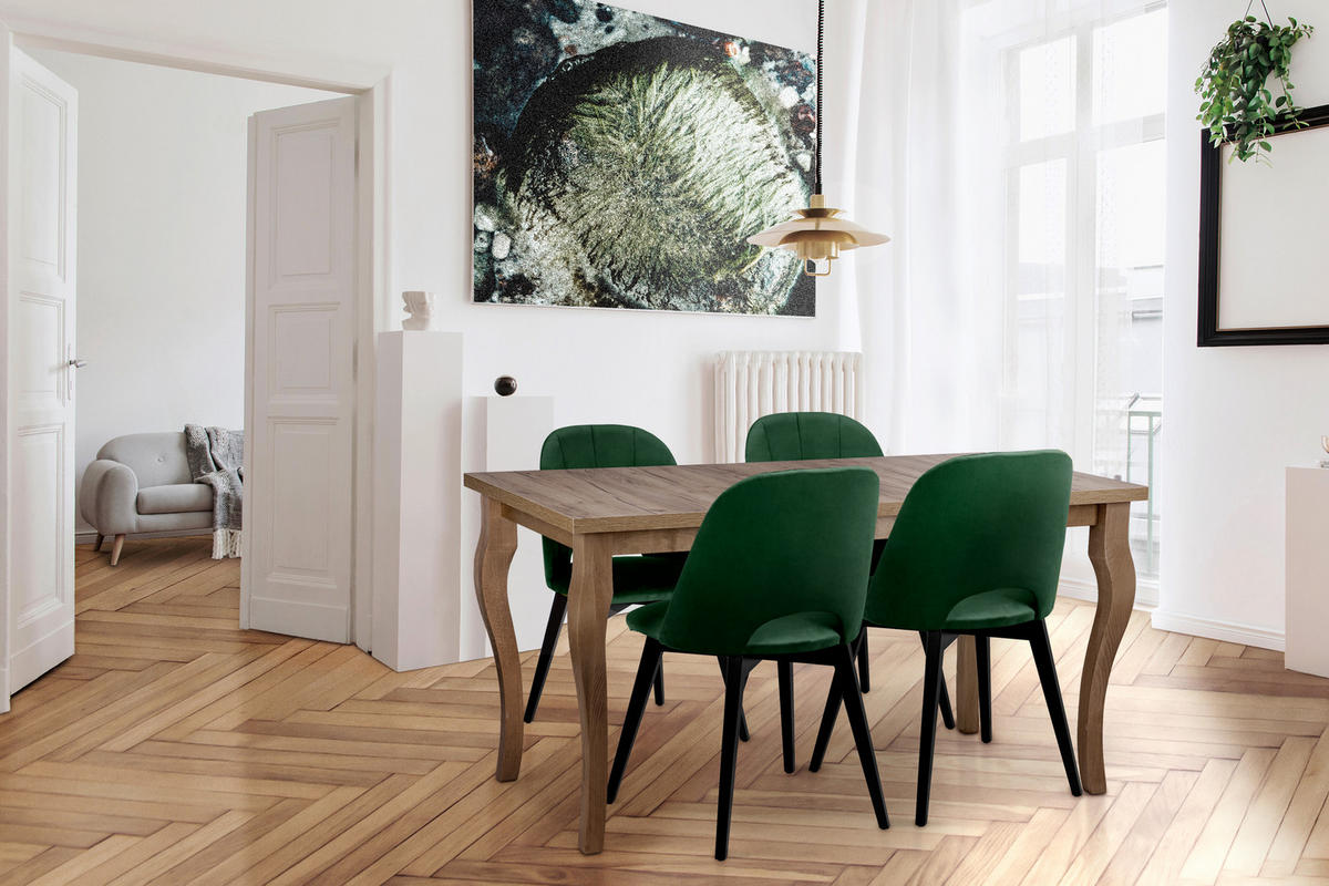 ESSTISCH CABIO ausziehbar bis 190cm, Eiche lefkas - Eichefarben, Holz (150/77/80cm) - KONSIMO®