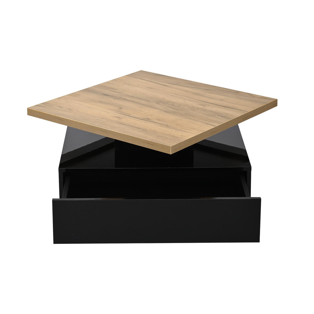 COUCHTISCH Walnuss/Schwarz - Naturfarben, Holzwerkstoff (70/70/36cm)