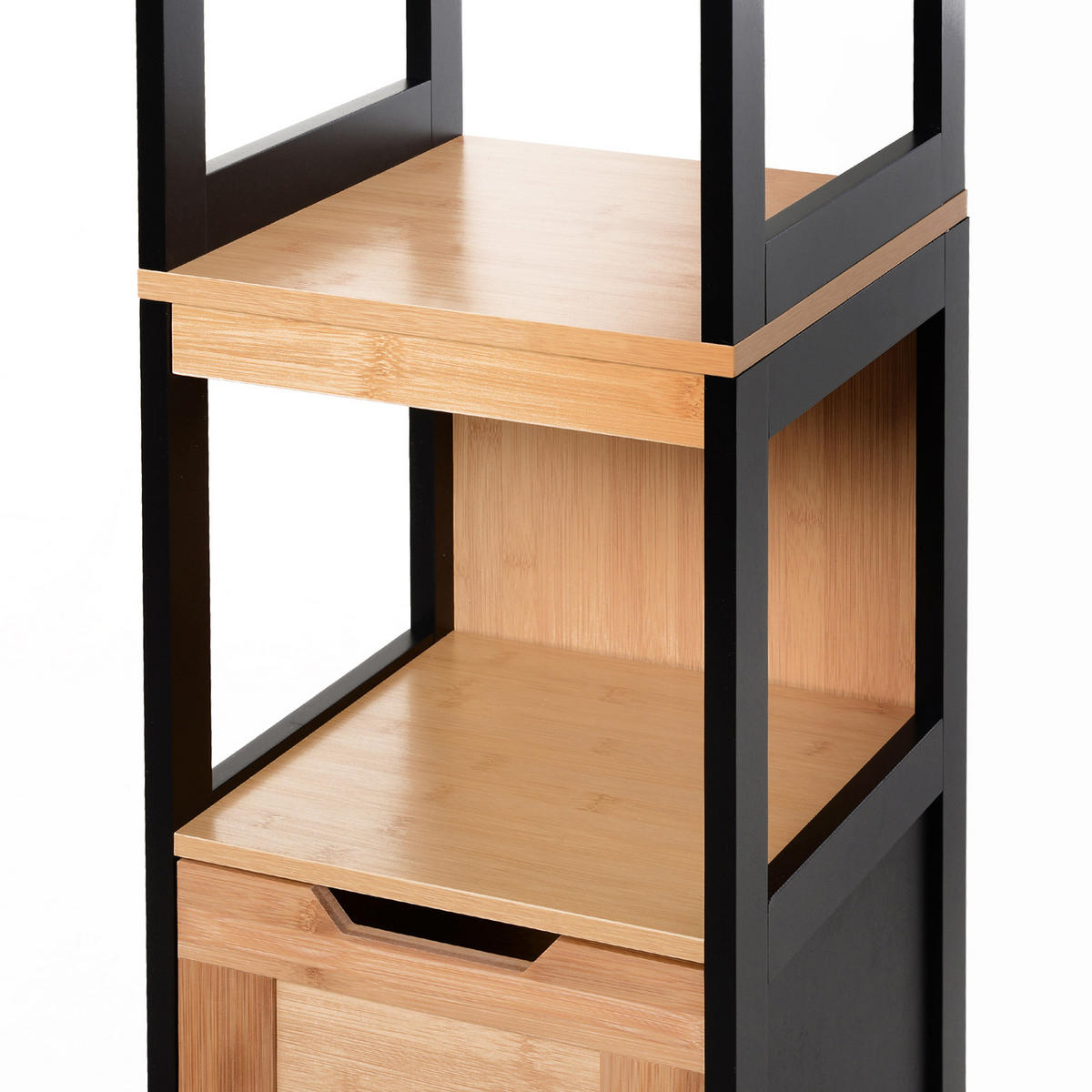 HOCHSCHRANK DE-12337 30/30/144 cm Schwarz - Braun, Holzwerkstoff (30/144/30cm) - ComfortXL