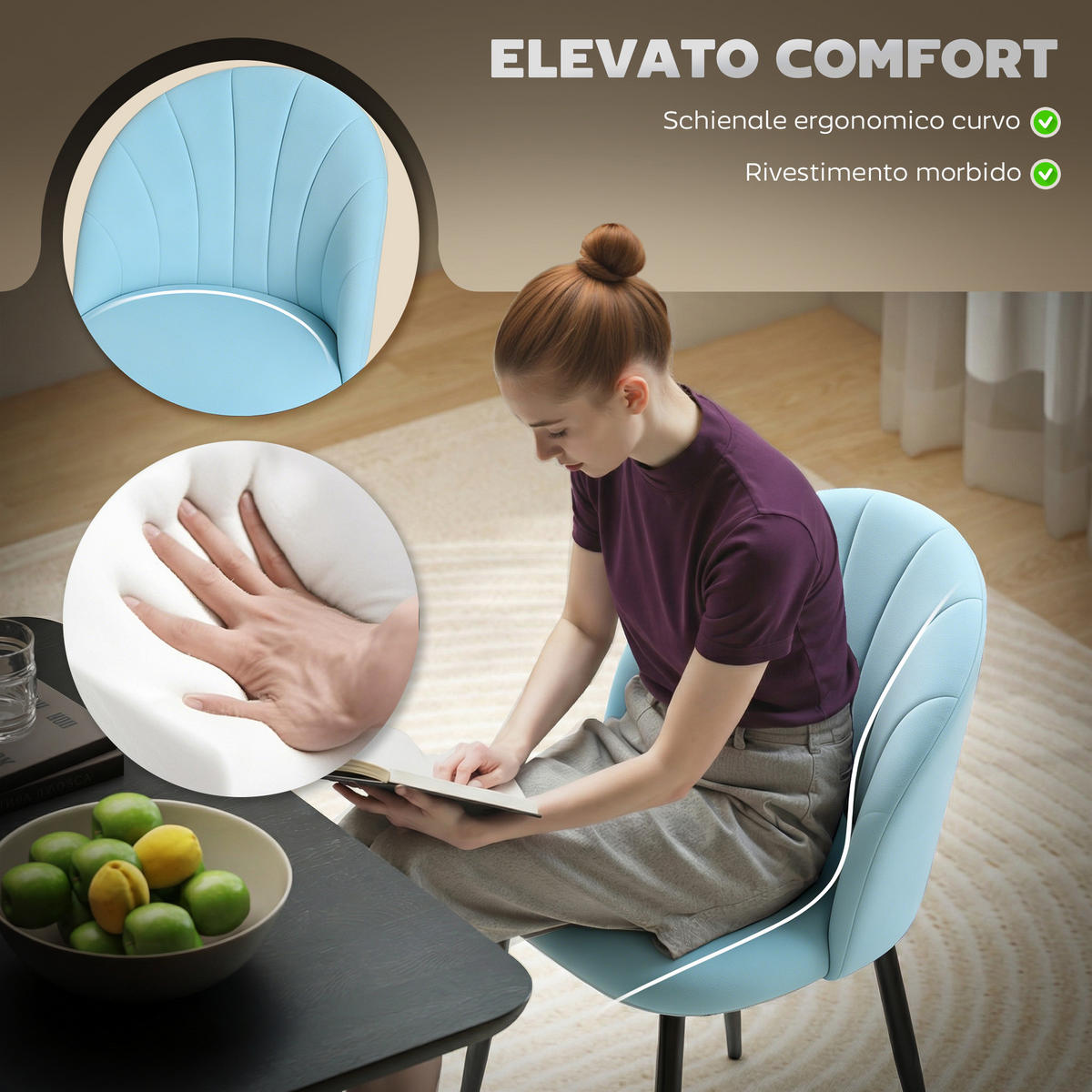 STÜHLE Blau 2 Stück - Blau, Naturmaterialien (52/79/55cm) - GiPP
